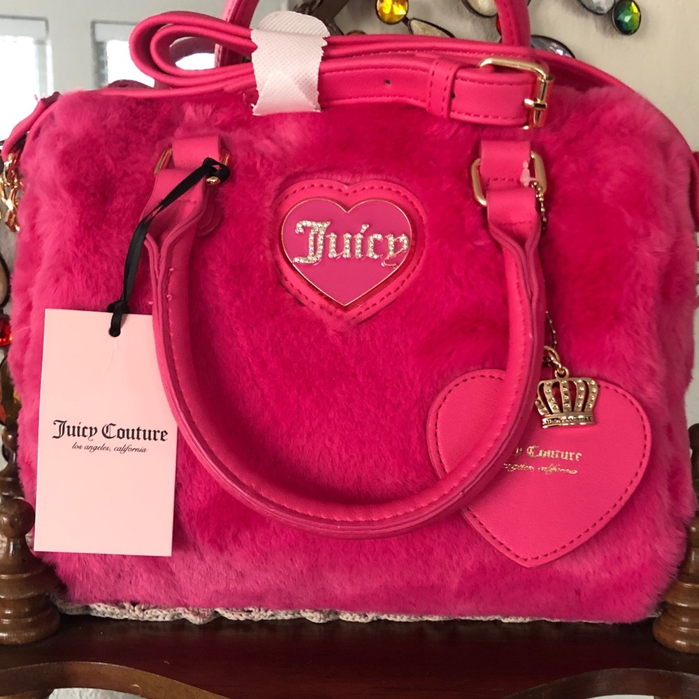 NWT Juicy Couture Pink Flash Juicy Warm Up Satchel